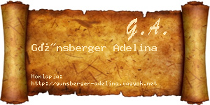 Günsberger Adelina névjegykártya